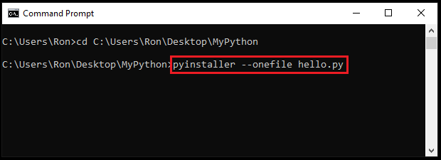 Create Executable from Python Script using Pyinstaller
